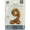 Folat Zahlenballon 9, stehend, Tigerprint | 72 cm