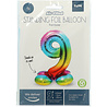 Folat Number Balloon 9 Standing Rainbow | 72 cm