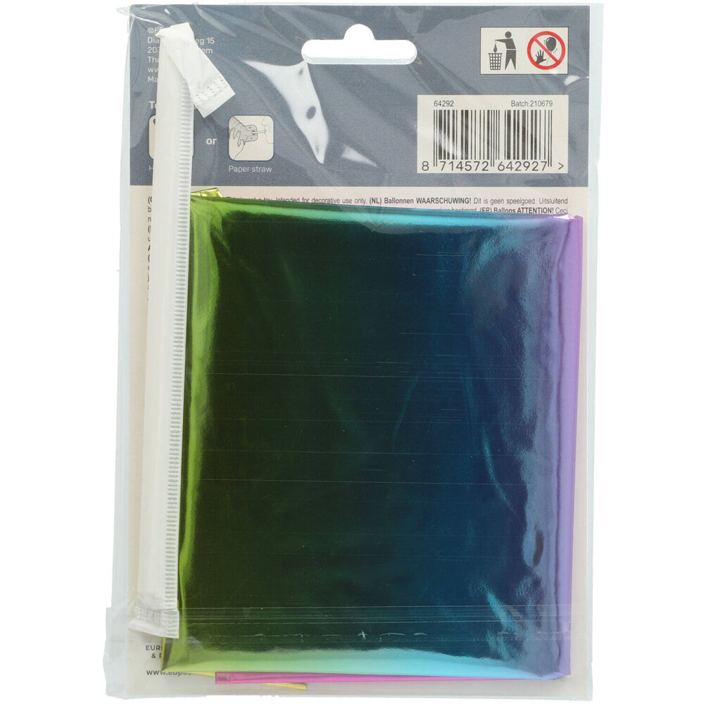 Folat Cijfer Ballon 2 Staand Regenboog | 72 cm