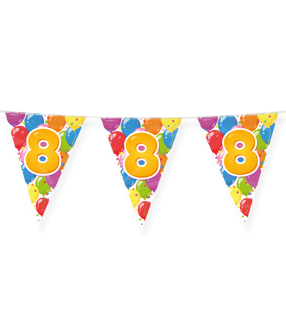 Paper Dreams Flaggengirlande für die 8-Jahres-Party, 10 m | pro Stück