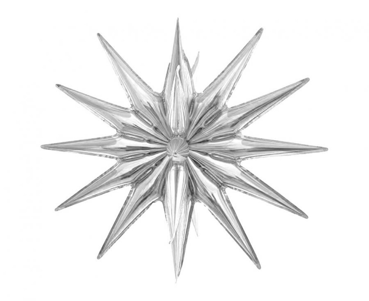 Beauty & Charm Folie ballon Ster Zilver 3D 50x46cm Leeg | per stuk Beauty & Charm Folie ballon Ster Zilver 3D 50x46cm Leeg | per stuk