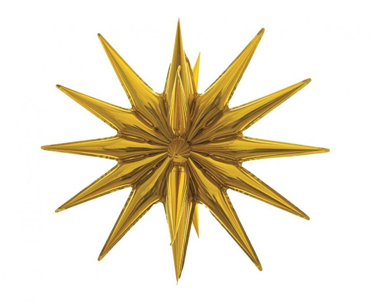 Beauty & Charm Gold Star Foil Balloon 3D 50 x 46 cm Unfilled | per piece