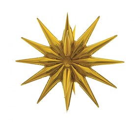 Beauty & Charm Folie ballon Ster Goud 3D 50x46cm Leeg | per stuk