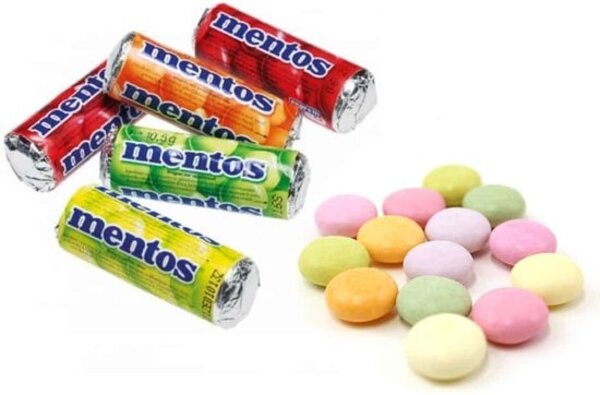 Mentos Mini Mentos fruitsmaak snoep | per silo van 120 stuks Mentos Mini Mentos fruitsmaak snoep | per silo van 120 stuks