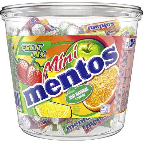 Mentos Mini Mentos fruitsmaak snoep | per silo van 120 stuks Mentos Mini Mentos fruitsmaak snoep | per silo van 120 stuks