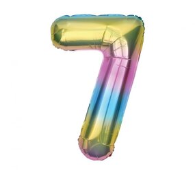 Godan Ballon en aluminium chiffre 7 arc-en-ciel | 86 cm Godan Ballon en aluminium chiffre 7 arc-en-ciel | 86 cm