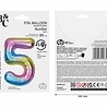 Godan Folienballon Regenbogen Zahl 5 | 86 cm