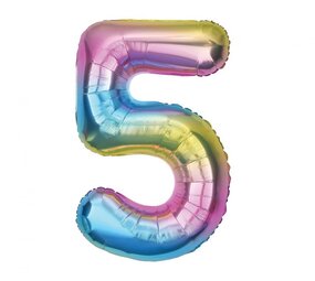 Godan Rainbow Number 5 Foil Balloon | 86 cm