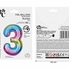 Godan Folie Ballon Regenboog Cijfer 3 | 86cm Godan Folie Ballon Regenboog Cijfer 3 | 86cm