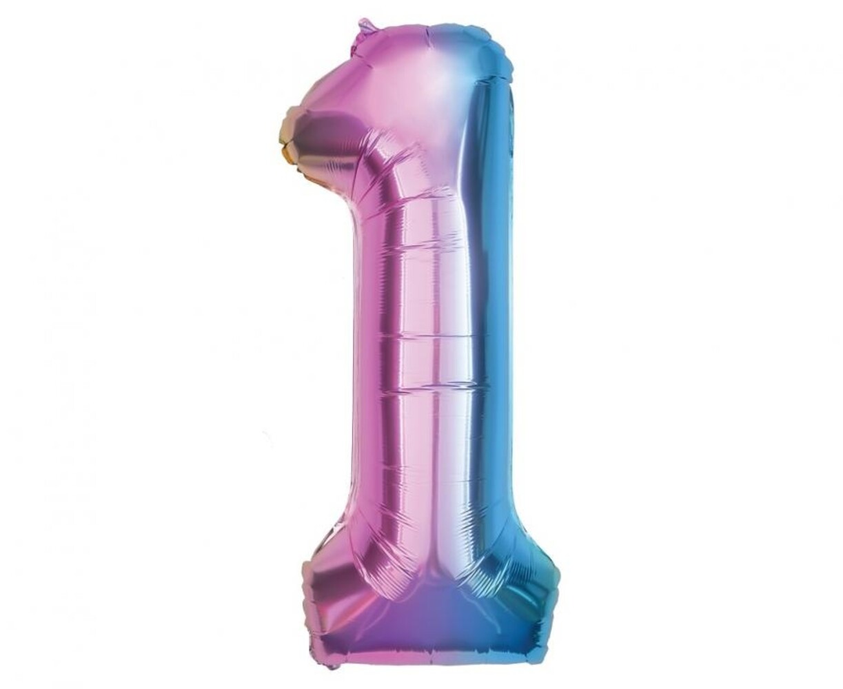 Godan Ballon Chiffre 1 Arc-en-ciel en aluminium | 86 cm Godan Ballon Chiffre 1 Arc-en-ciel en aluminium | 86 cm