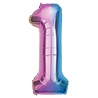 Godan Ballon Chiffre 1 Arc-en-ciel en aluminium | 86 cm