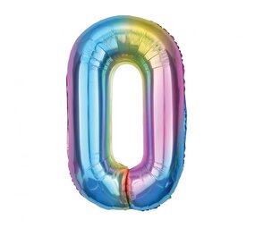 Godan Ballon en aluminium chiffre 0 arc-en-ciel | 86 cm Godan Ballon en aluminium chiffre 0 arc-en-ciel | 86 cm