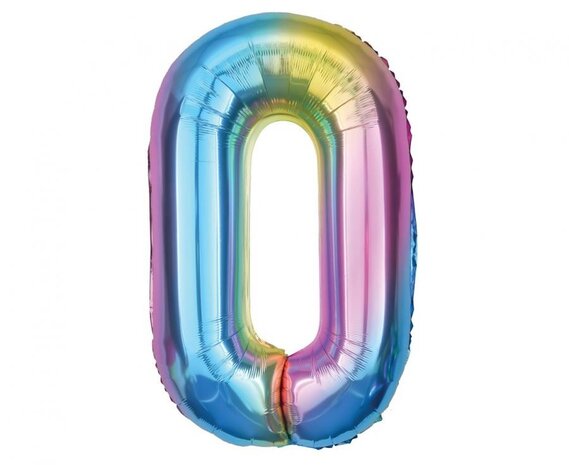 Godan Ballon en aluminium chiffre 0 arc-en-ciel | 86 cm Godan Ballon en aluminium chiffre 0 arc-en-ciel | 86 cm