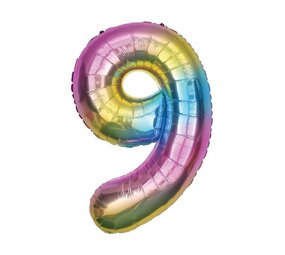 Godan Rainbow Number 9 Foil Balloon | 86 cm Godan Rainbow Number 9 Foil Balloon | 86 cm