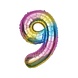 Godan Ballon en aluminium chiffre 9 arc-en-ciel | 86 cm