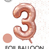 WeFiesta Number 3 Balloon Rose Gold Satin | 86 cm WeFiesta Number 3 Balloon Rose Gold Satin | 86 cm