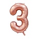 WeFiesta Cijfer Ballon 3 Rose Goud Satin | 86cm