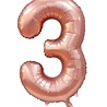WeFiesta Number 3 Balloon Rose Gold Satin | 86 cm WeFiesta Number 3 Balloon Rose Gold Satin | 86 cm