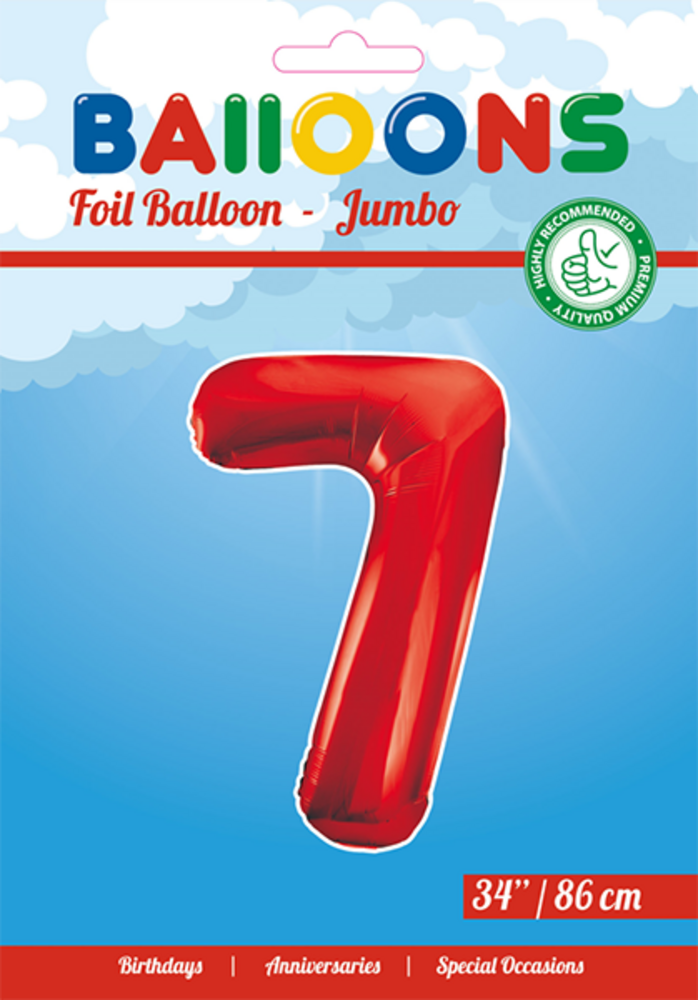 WeFiesta Ballon chiffre rouge 7 | 86 cm WeFiesta Ballon chiffre rouge 7 | 86 cm