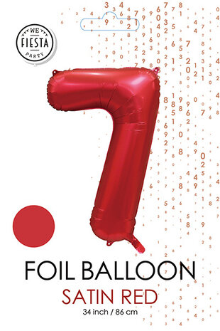 WeFiesta Ballon Chiffre 7 Rouge Satin | 86 cm WeFiesta Ballon Chiffre 7 Rouge Satin | 86 cm