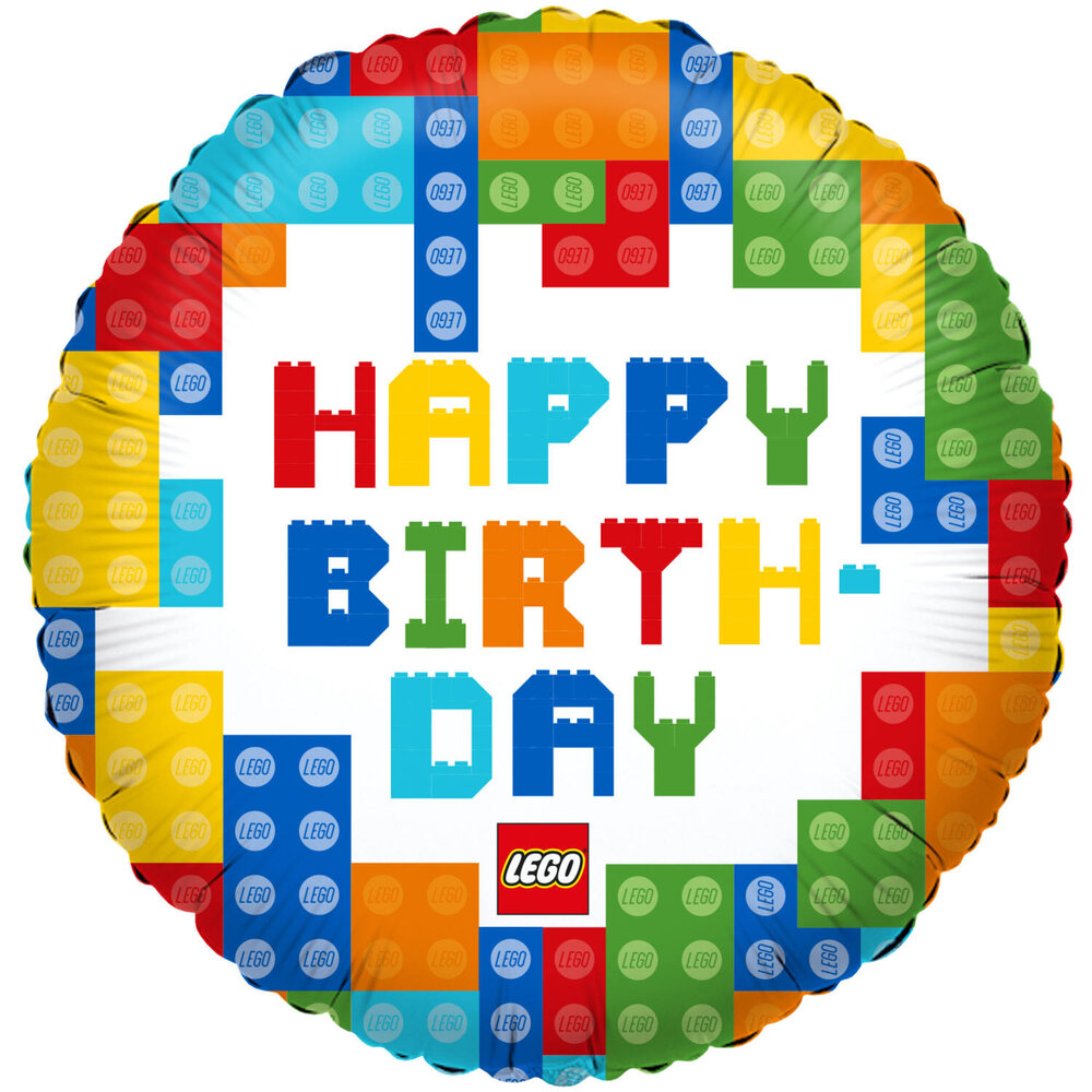 Riethmüller Folie ballon Lego Happy Birthday Leeg | 45cm Riethmüller Folie ballon Lego Happy Birthday Leeg | 45cm