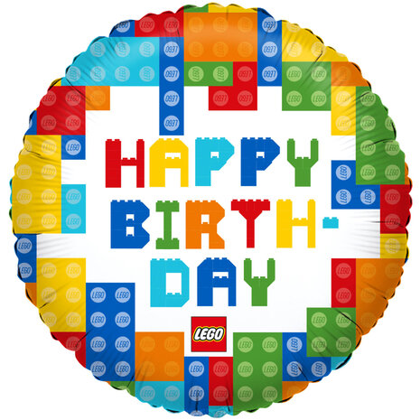 Riethmüller Lego Foil Balloon Happy Birthday Empty | 45 cm