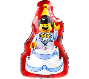 Riethmüller Lego Geburtstagskuchenform Folienballon 39x63 cm Leer | pro Stück