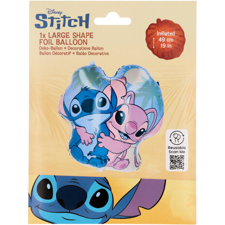 Riethmüller Stitch & Angel Disney Form Folienballon 47x49 cm Leer | pro Stück Riethmüller Stitch & Angel Disney Form Folienballon 47x49 cm Leer | pro Stück