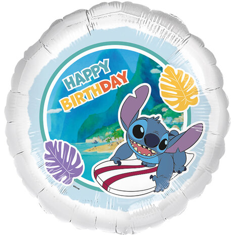 Riethmüller Stitch Happy Birthday Folie Ballon Leeg | 45cm Riethmüller Stitch Happy Birthday Folie Ballon Leeg | 45cm