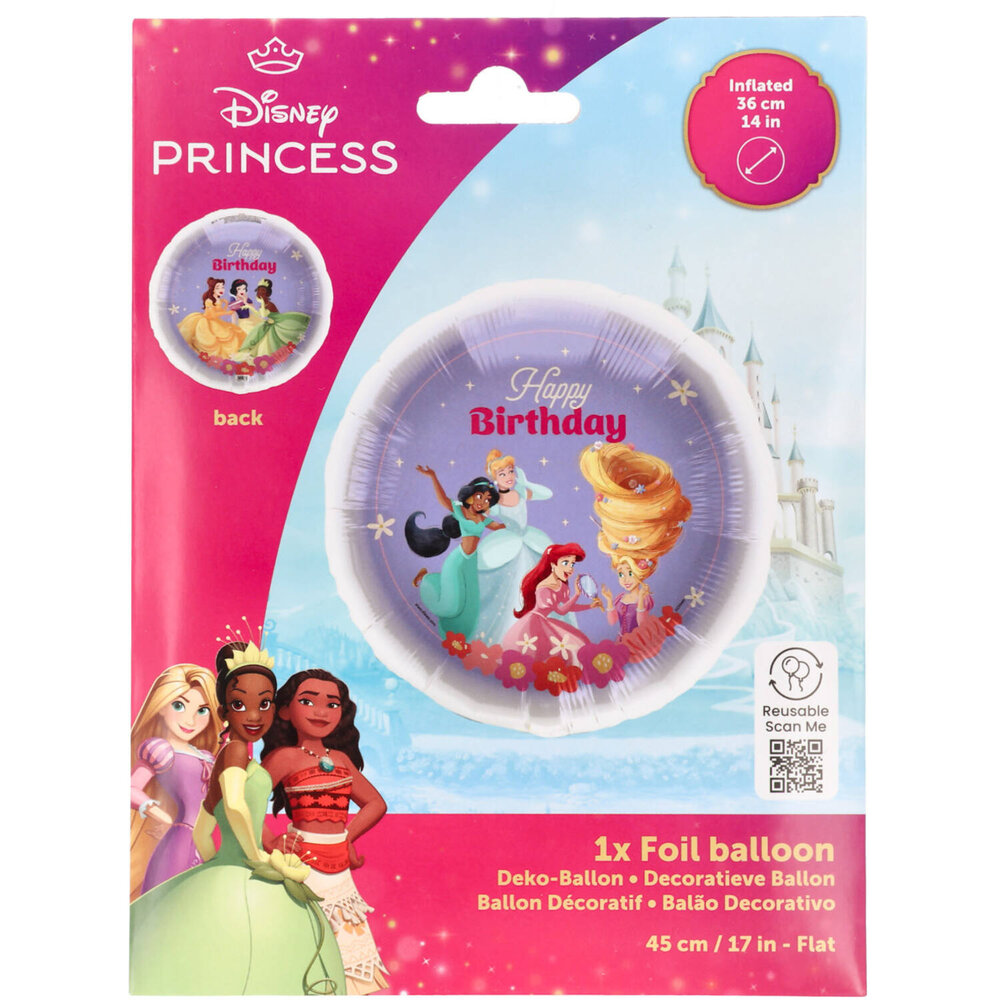 Riethmüller Disney Princess Happy Birthday Folie Ballon Leeg | 45cm