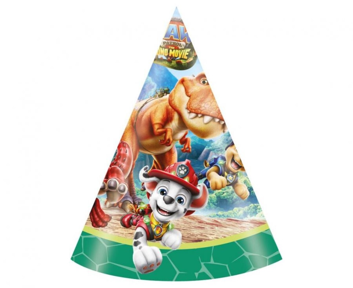 Procos Party Chapeaux de fête Paw Patrol Dino Movie en papier | 6 pièces Procos Party Chapeaux de fête Paw Patrol Dino Movie en papier | 6 pièces
