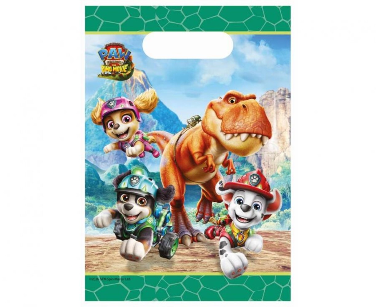Procos Party Paw Patrol Dino Movie Uitdeelzakjes Papier | per 4 stuks Procos Party Paw Patrol Dino Movie Uitdeelzakjes Papier | per 4 stuks