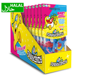 FunnyCandy 10x Candy pacifiers packed in a bag