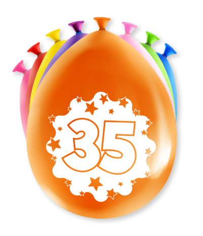 Paper Dreams 35th Birthday Party Balloons 30 cm | 8 Pieces Paper Dreams 35th Birthday Party Balloons 30 cm | 8 Pieces