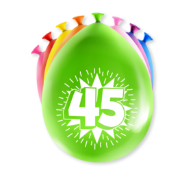 Paper Dreams 45th Birthday Party Balloons 30 cm | 8 Pieces Paper Dreams 45th Birthday Party Balloons 30 cm | 8 Pieces