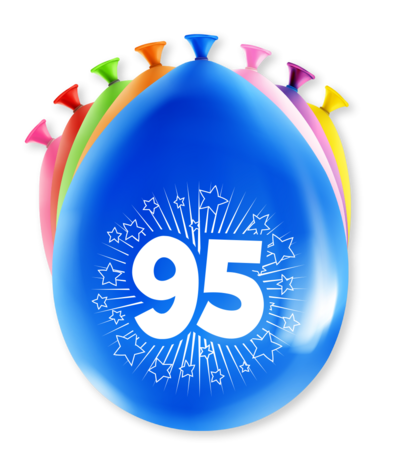 Paper Dreams 95th Birthday Party Balloons 30 cm | 8 Pieces Paper Dreams 95th Birthday Party Balloons 30 cm | 8 Pieces