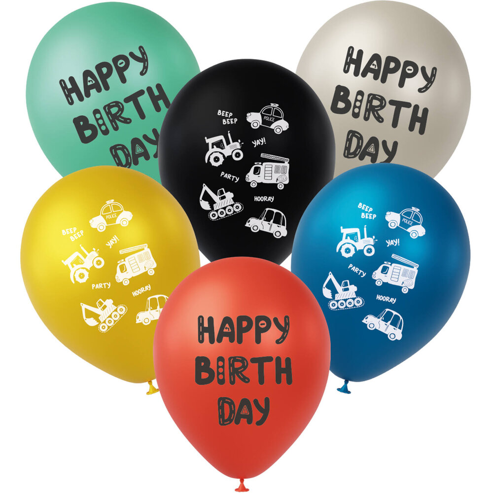 Riethmüller Fahrzeuge Luftballons | 6 Stück Riethmüller Fahrzeuge Luftballons | 6 Stück