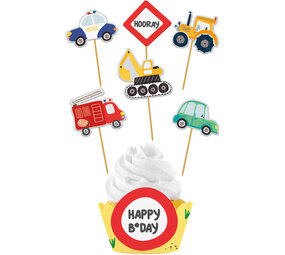 Riethmüller Voertuigen Cupcake Decoratie Set 15cm | 6 stuks Riethmüller Voertuigen Cupcake Decoratie Set 15cm | 6 stuks