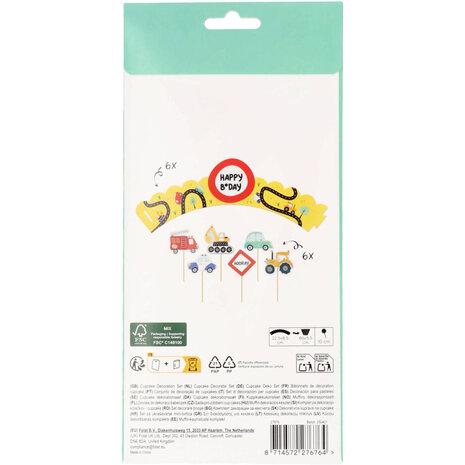 Riethmüller Fahrzeug-Cupcake-Dekorationsset 15 cm | 6 Stück Riethmüller Fahrzeug-Cupcake-Dekorationsset 15 cm | 6 Stück