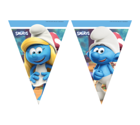 Procos Party Smurfen Vlaggenlijn Papier 2,3m | per stuk