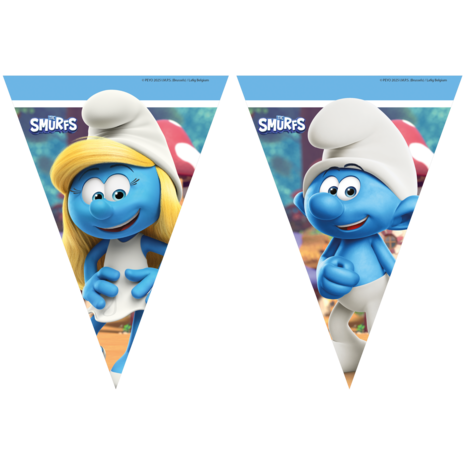 Procos Party Schlümpfe Wimpelkette Papier 2,3 m | pro Stück