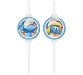 Procos Party Smurfen Rietjes Papier | 4 stuks