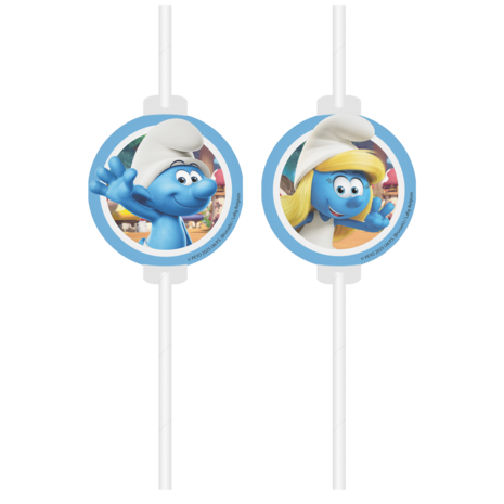 Procos Party Smurfen Rietjes Papier | 4 stuks
