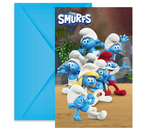 Procos Party Smurfen Uitnodigingen 15x10cm | 6 stuks Procos Party Smurfen Uitnodigingen 15x10cm | 6 stuks