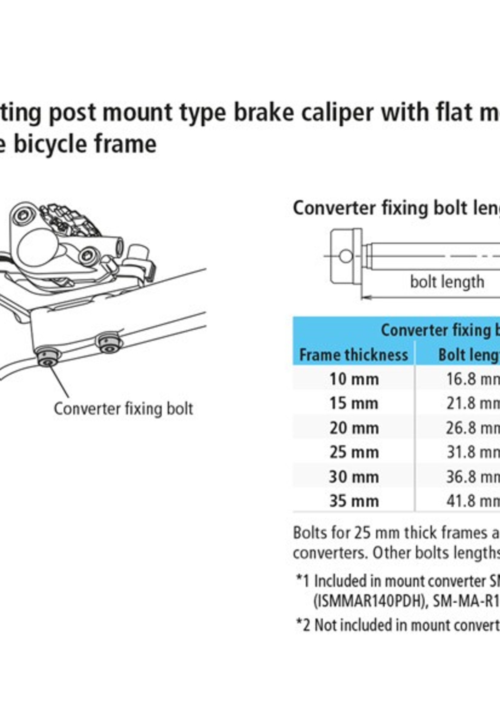 Shimano SM-MA Converter fixing bolt M5 x 16.8 mm - for 10 mm Rear mount thickness