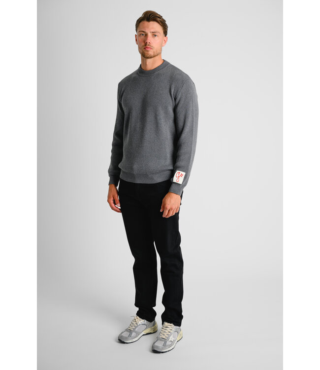 Golden Goose Golden Goose Golden M's regular knit crew neck cotton with  logo dark grey