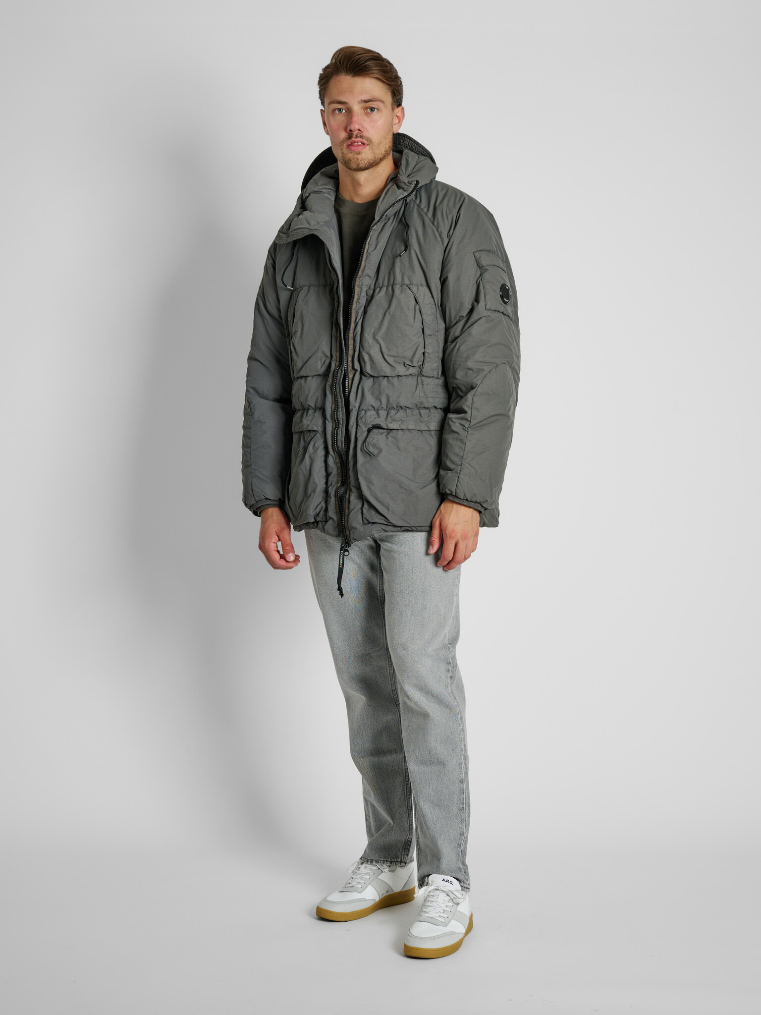 C.P. Company Flatt nylon long jacket forged iron - Sketch