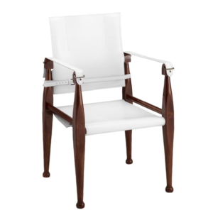 Authentic Models Bridle Leather Campaign Chair - White