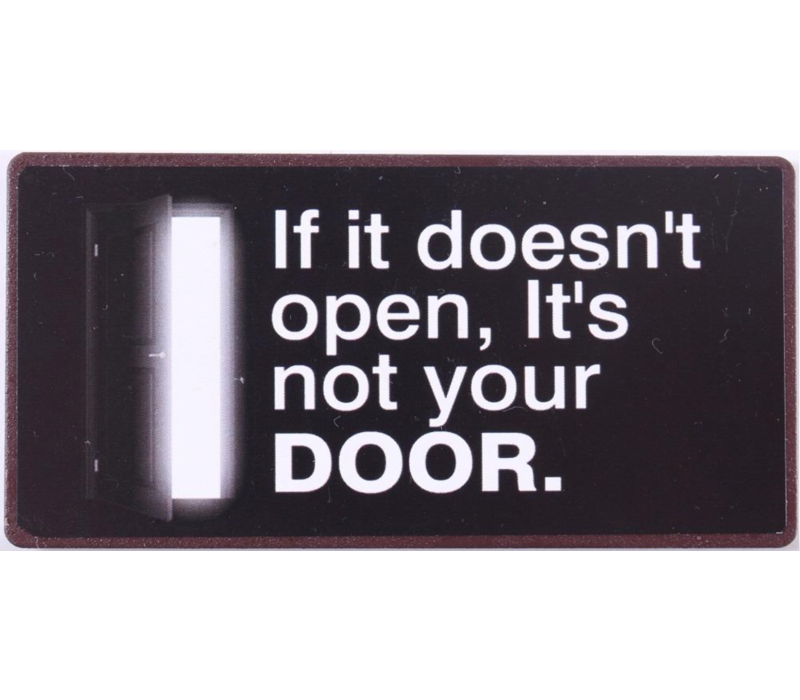 If it doesn't open, it's not your door.