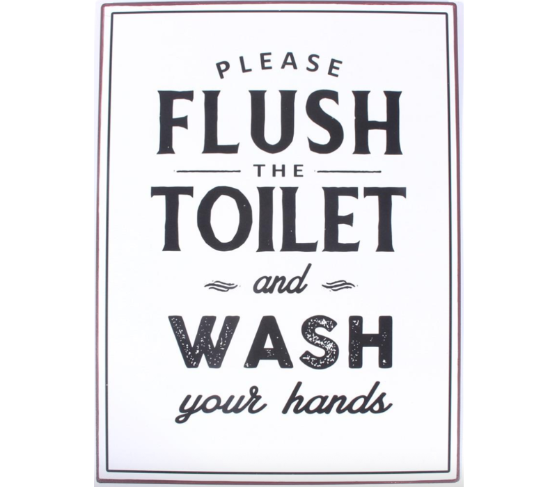 Please flush the toilet and wash your hands